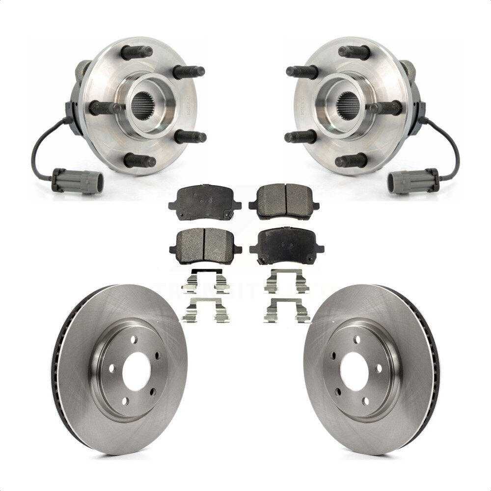 Ensemble de roulement de moyeu avant, Rotor de frein et Kit de plaquettes pour Chevrolet Cobalt Saturn Io
