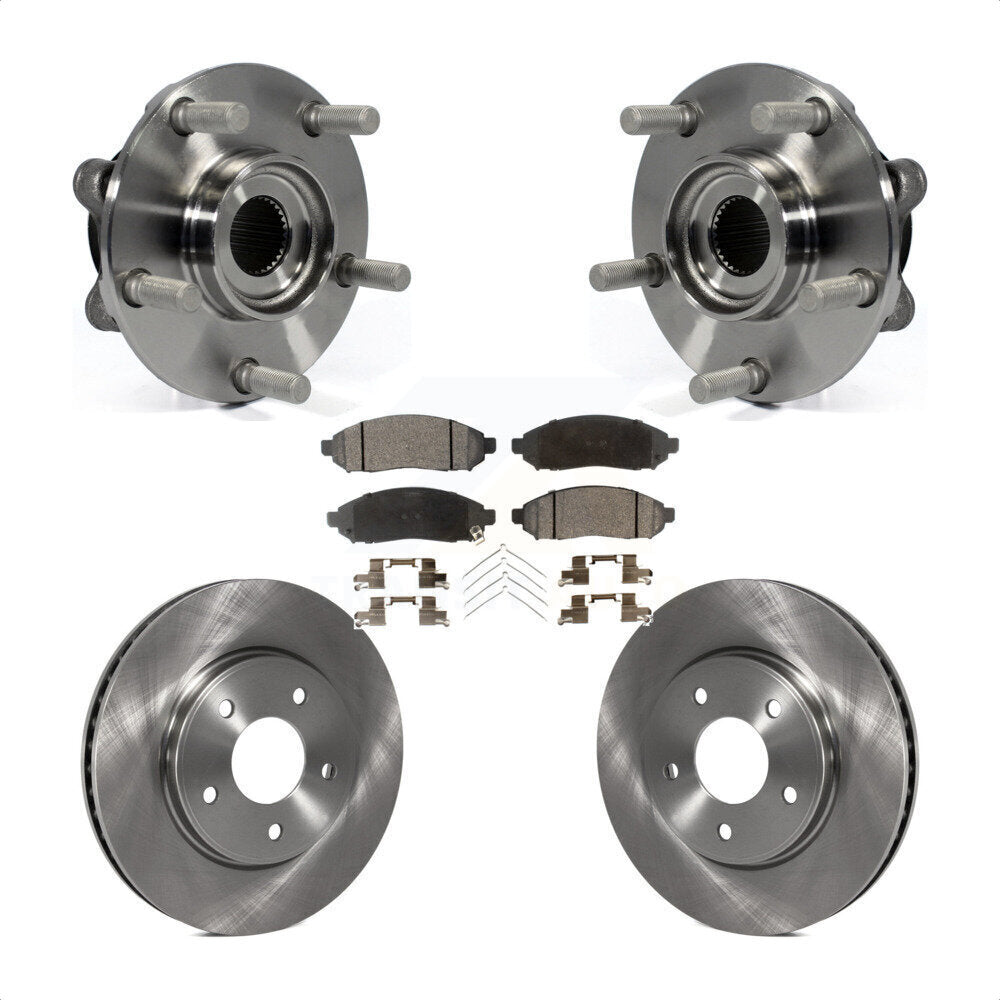 Ensemble de roulement de moyeu avant, Rotor de frein à disque et Kit de plaquettes pour Nissan LEA 2011 – 2012