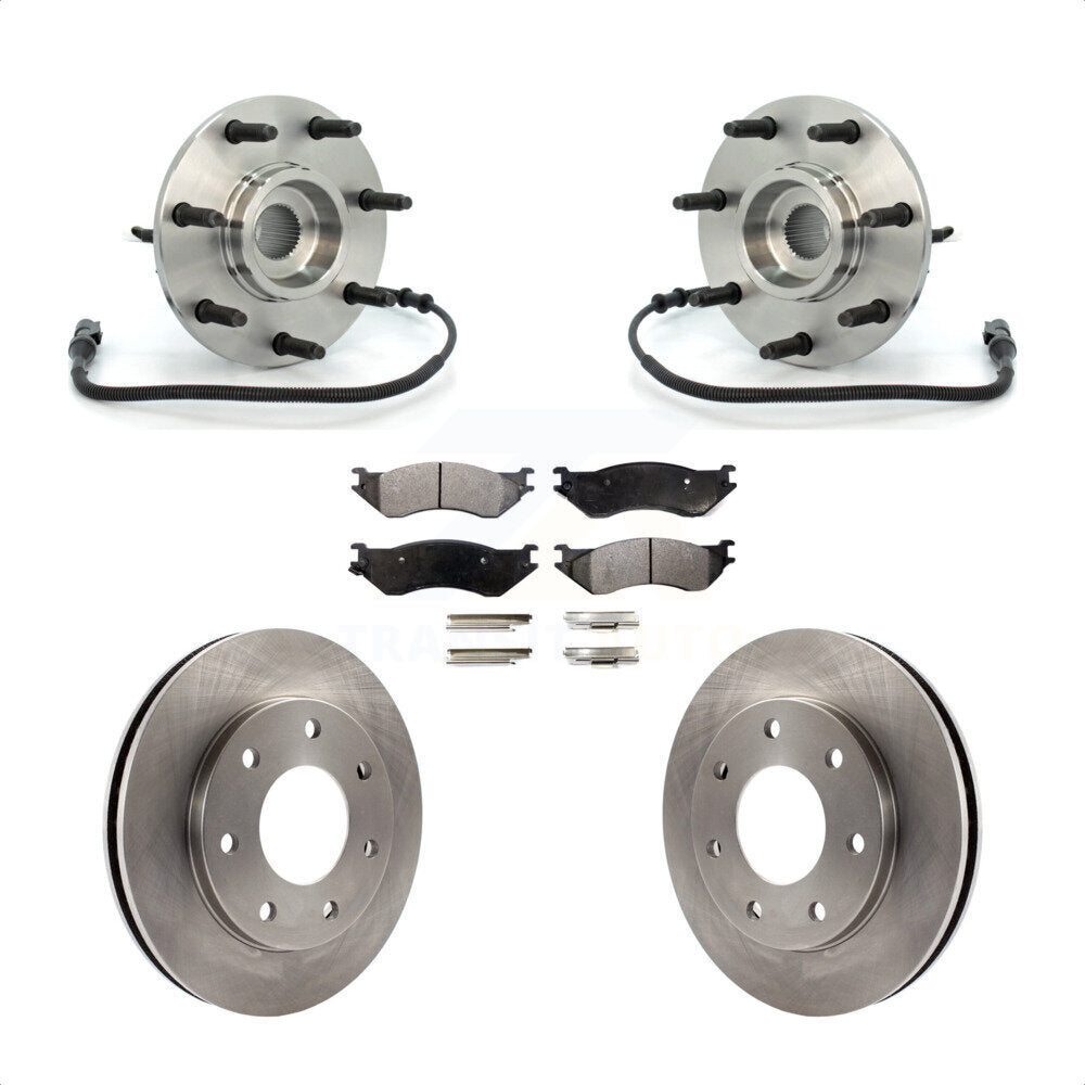 Ensemble de roulement de moyeu avant, Rotor de frein et Kit de plaquettes pour Ford F-150 F-250 Heritag
