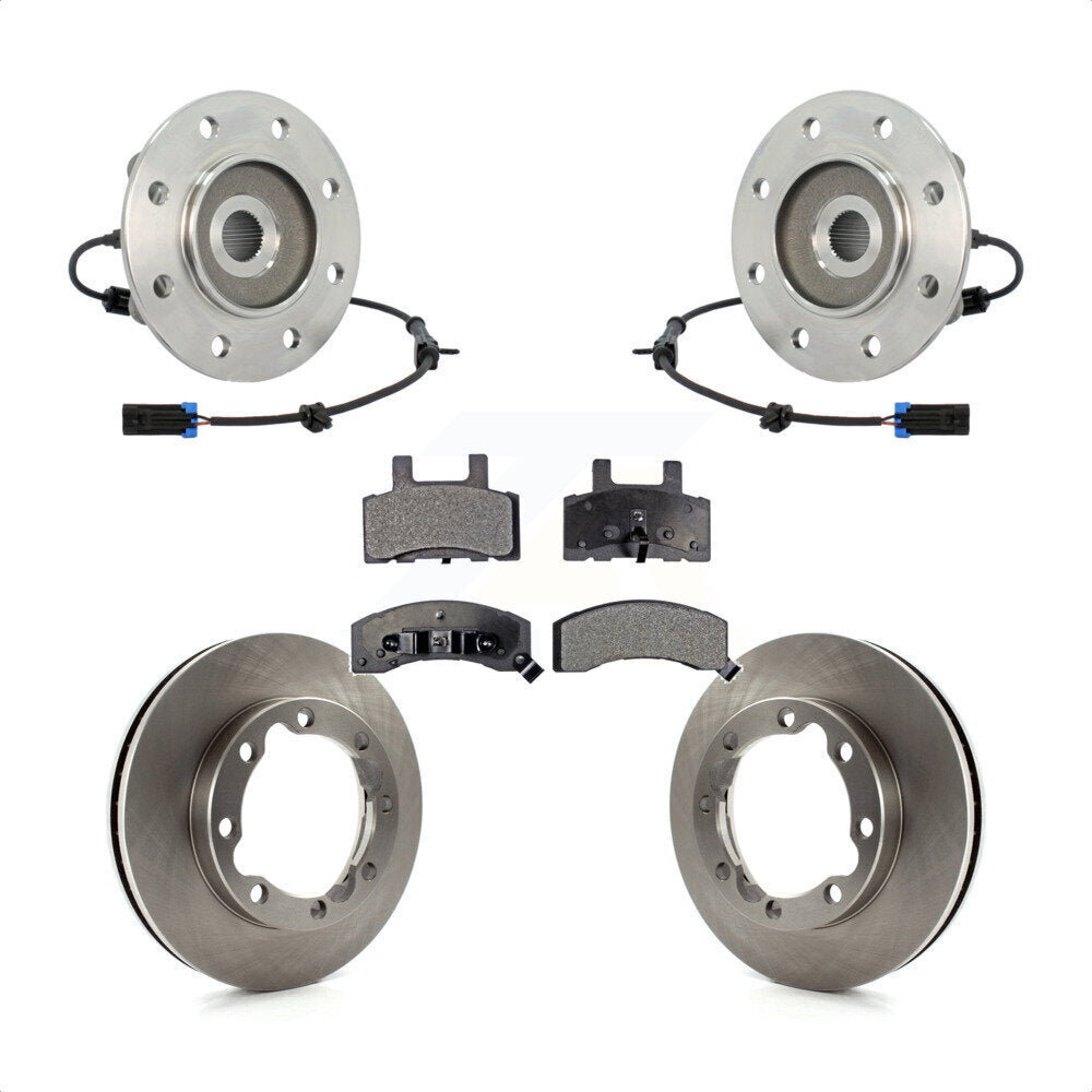 Ensemble de roulements de moyeu avant, Rotor de frein à disque et Kit de plaquettes pour K3500 Chevrolet GM