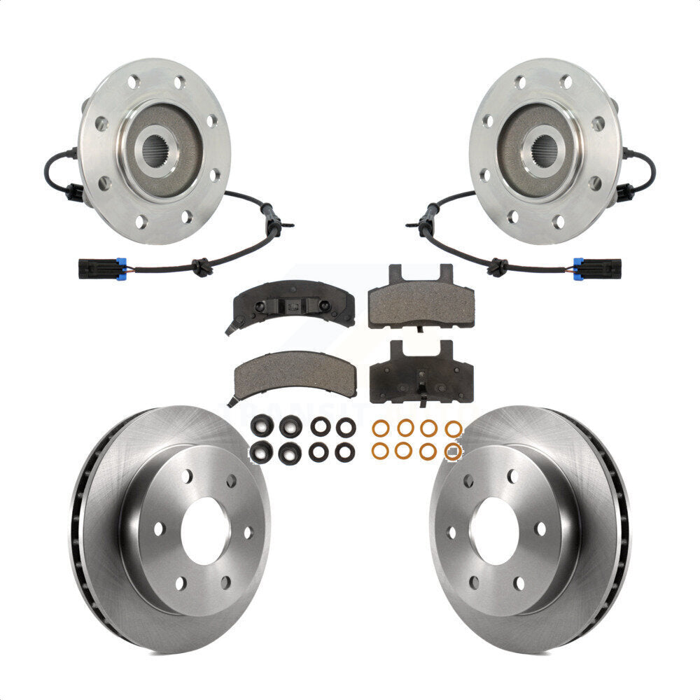 Ensemble de roulement de moyeu avant, Rotor de frein et Kit de plaquettes pour K1500 Chevrolet GMC Yuko