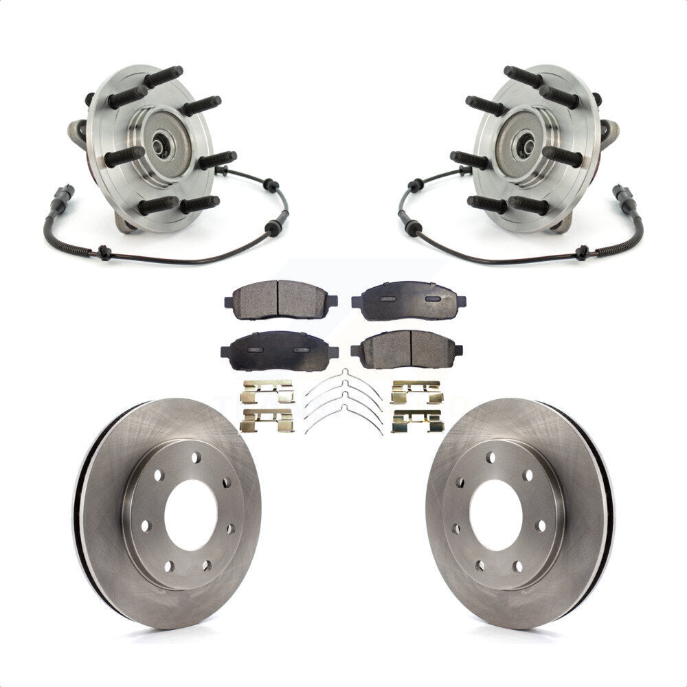 Ensemble de roulement de moyeu avant, Rotor de frein à disque et Kit de plaquettes pour Ford F-150 4W 2004