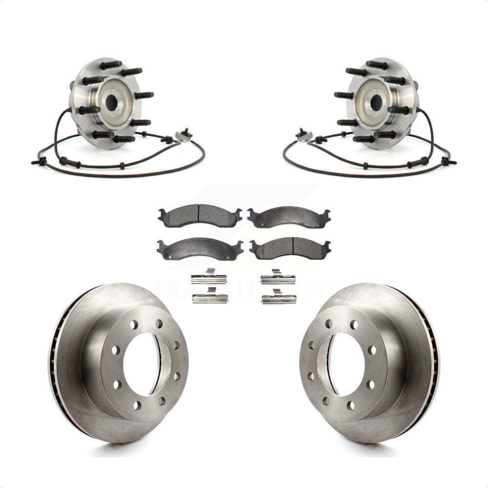 Ensemble de roulements de moyeu avant, Rotor de frein à disque et Kit de plaquettes pour Dodge Ram 2500 350