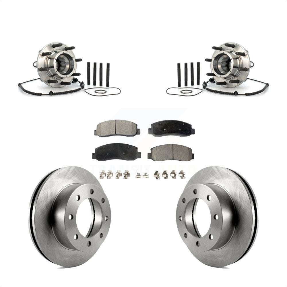 Ensemble de roulement de moyeu avant, Rotor de frein et Kit de plaquettes pour Ford F-250 Super Duty F-35