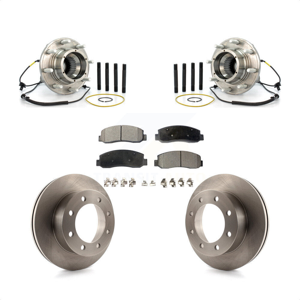 Ensemble de roulement de moyeu avant, Rotor de frein et Kit de plaquettes pour Ford F-350 Super Duty 4W
