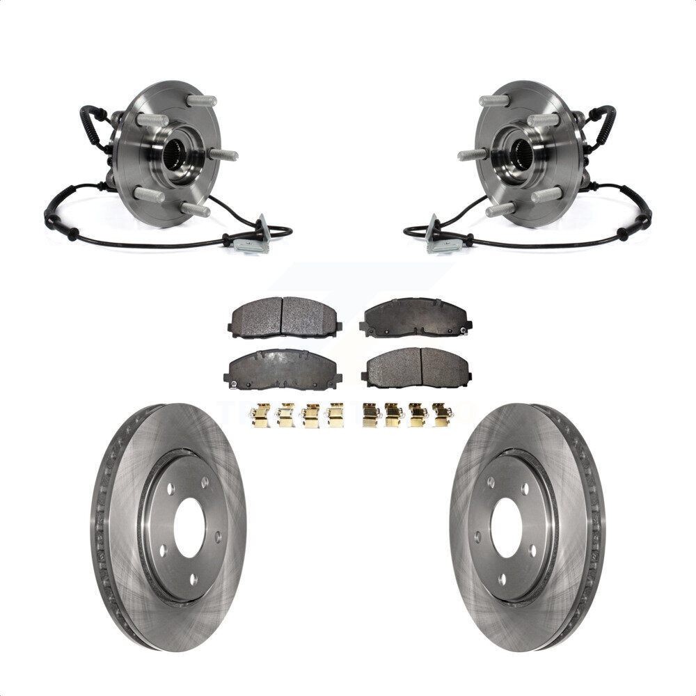 Ensemble de roulements de moyeu avant, Rotor de frein à disque et Kit de plaquettes pour Dodge Grand Carava