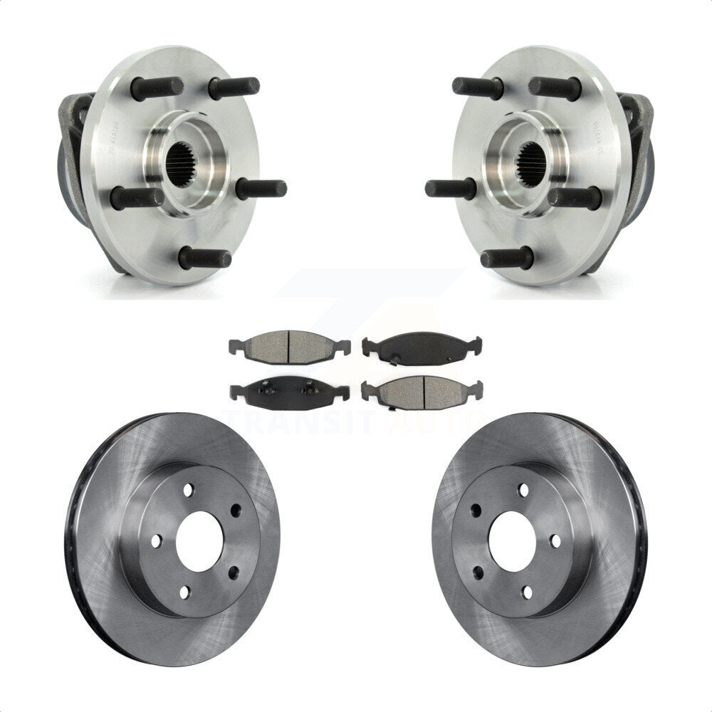 Ensemble de roulements de moyeu avant, Rotor de frein à disque et Kit de plaquettes pour Jeep Grand Cheroke