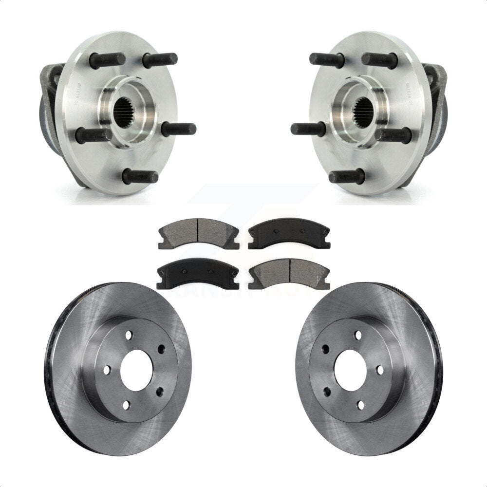 Ensemble de roulements de moyeu avant, Rotor de frein à disque et Kit de plaquettes pour Jeep Grand Cheroke