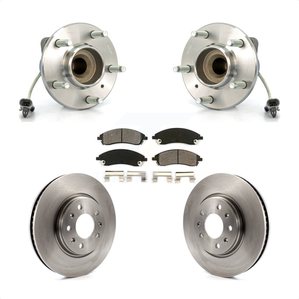 Ensemble de roulement de moyeu avant, Rotor de frein et Kit de plaquettes pour Cadillac CTS Bas 2006 – 2007