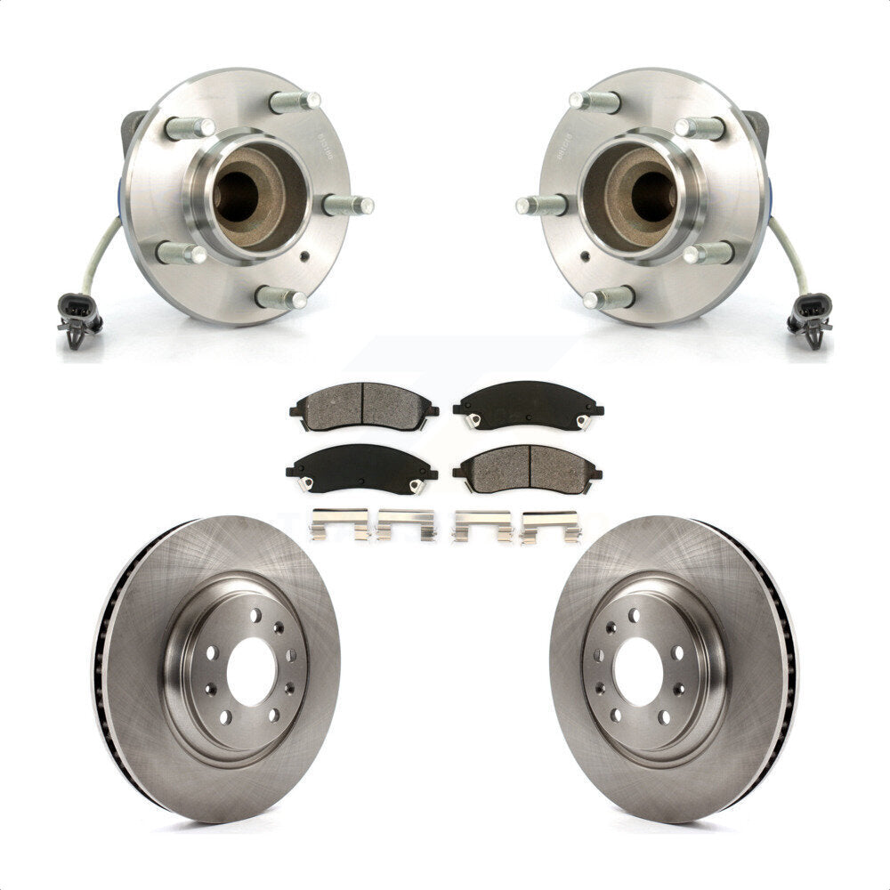 Ensemble de roulement de moyeu avant, Rotor de frein et Kit de plaquettes pour Cadillac CTS Bas 2006 – 2007
