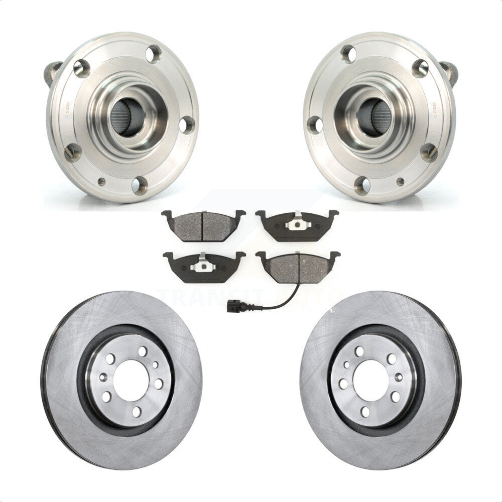 Ensemble de roulements de moyeu avant, Rotor de frein à disque et Kit de plaquettes pour Volkswagen Jetta Cit