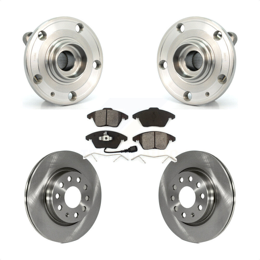 Kit de Rotor et plaquettes de frein à disque, roulement de moyeu avant, pour Volkswagen GTI Audi A3 Quattr