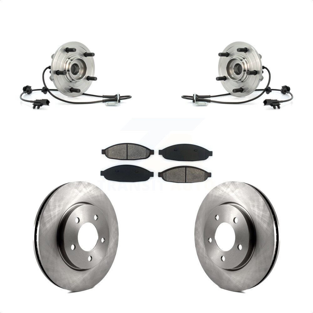 Ensemble de roulement de moyeu avant, Rotor de frein et Kit de plaquettes pour Chrysler Pacific 2007 – 2008
