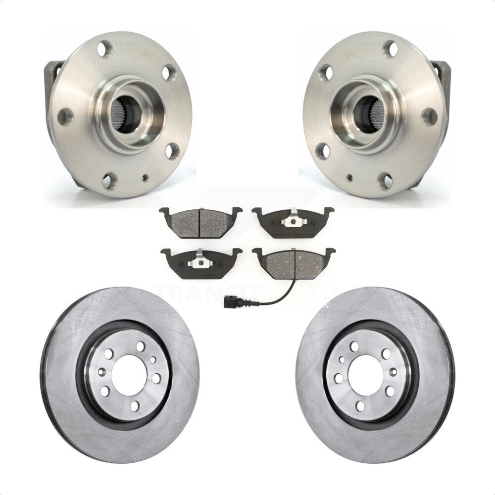 Ensemble de roulements de moyeu avant, Rotor de frein à disque et Kit de plaquettes pour Volkswagen Golf Cit