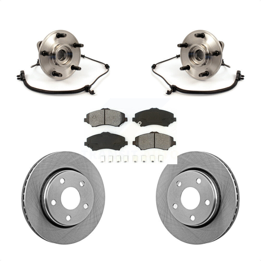 Kit de plaquettes de Rotor de frein à disque, ensemble de roulements de moyeu avant pour Jeep Wrangle 2007 – 2010