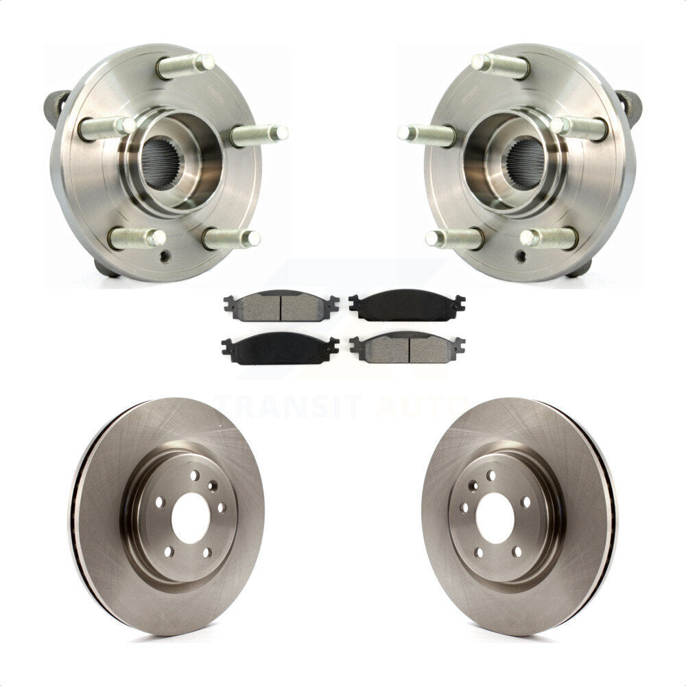 Ensemble de roulement de moyeu avant, Rotor de frein à disque et Kit de plaquettes pour Lincoln MK 2009 – 2010
