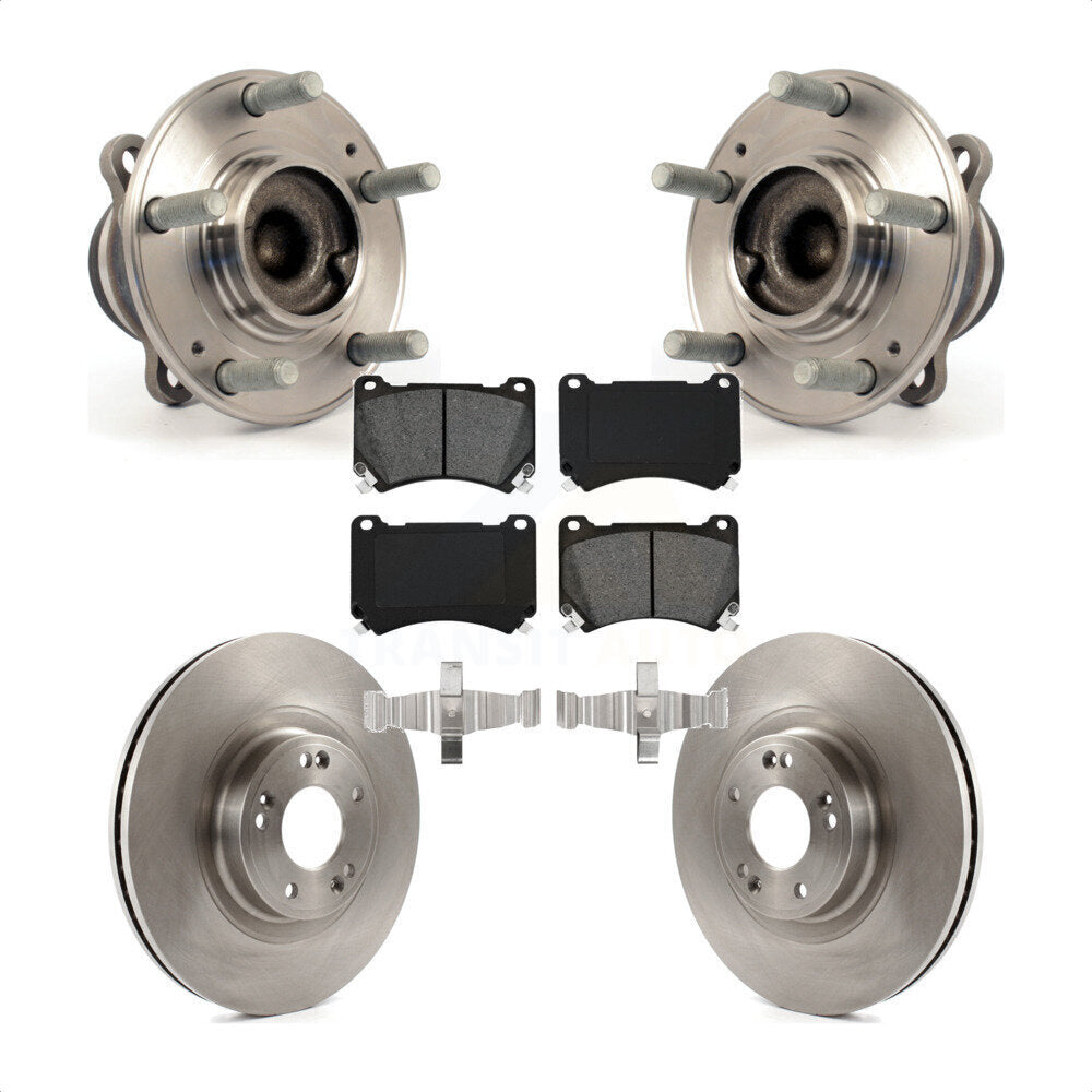 Ensemble de roulements de moyeu avant, Rotors et plaquettes de frein à disque, Kit pour Hyundai Genesis