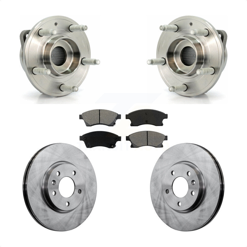 Front Hub Bearing Assembly Disc Brake Rotor & Pad Kit For 2012-2013 Buick Veran