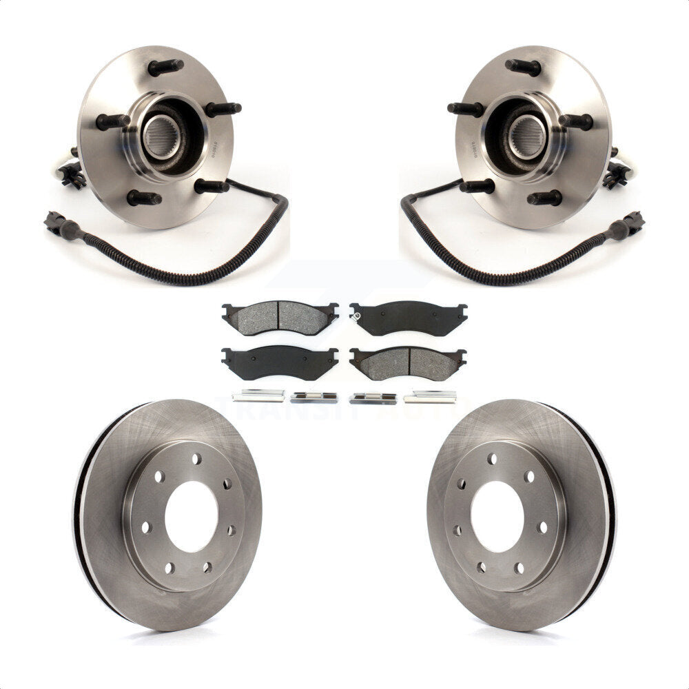 Kit de rotor et de plaquettes de frein avec roulement de moyeu avant pour Ford F-150 4WD 1999 avec 4 roues AB