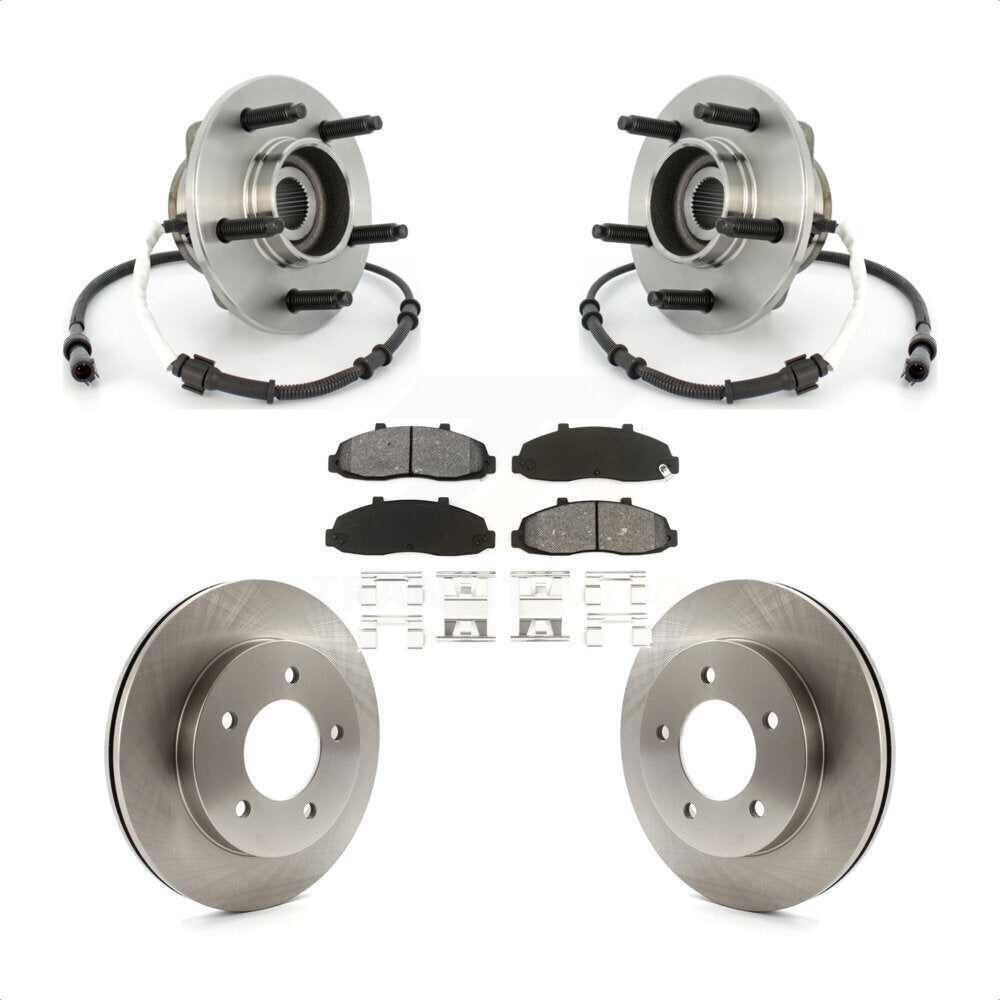 Ensemble de roulement de moyeu avant, Rotor de frein à disque et Kit de plaquettes pour Ford F-150 Heritag