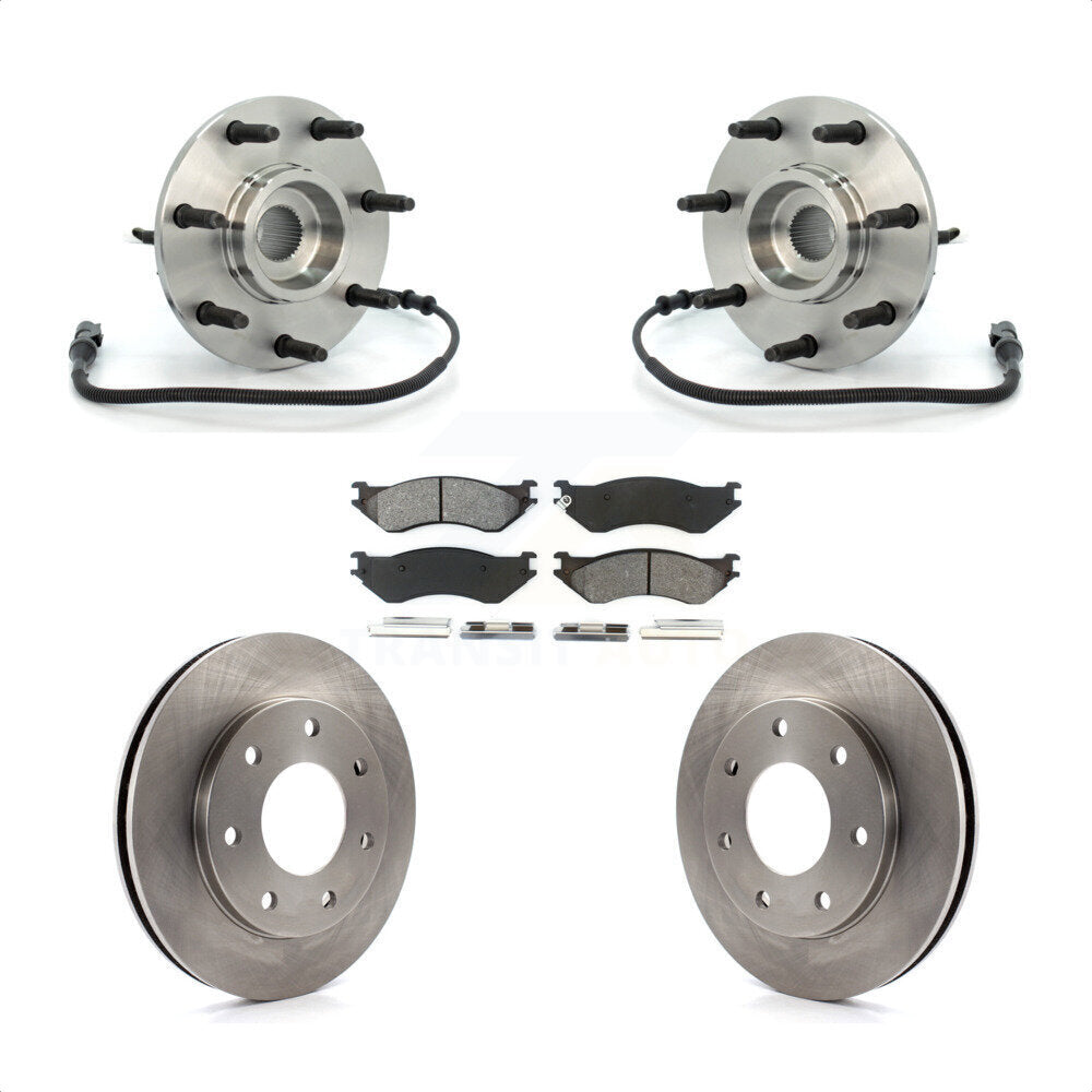 Ensemble de roulement de moyeu avant, Rotor de frein et Kit de plaquettes pour Ford F-150 F-250 Heritag