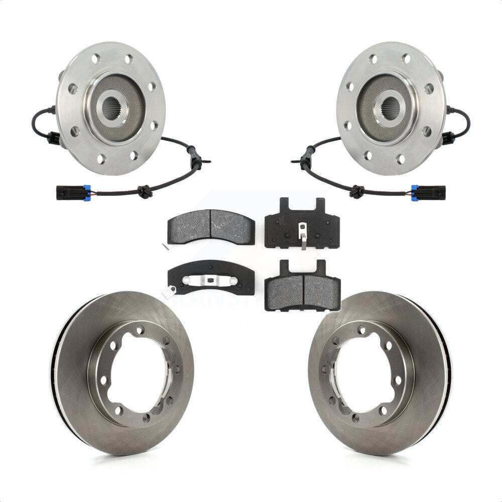 Ensemble de roulements de moyeu avant, Rotor de frein à disque et Kit de plaquettes pour K3500 Chevrolet GM