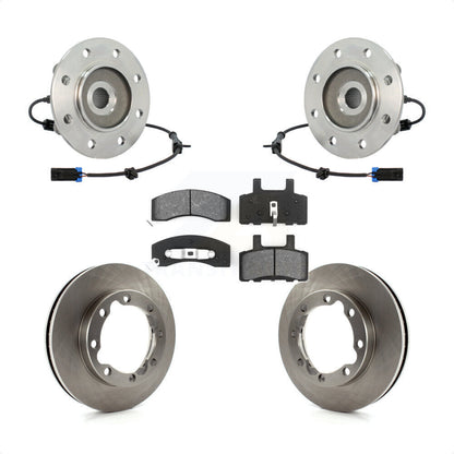 Ensemble de roulements de moyeu avant, Rotor de frein à disque et Kit de plaquettes pour K3500 Chevrolet GM