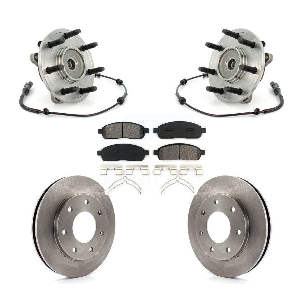 Ensemble de roulement de moyeu avant, Rotor de frein à disque et Kit de plaquettes pour Ford F-150 4W 2004