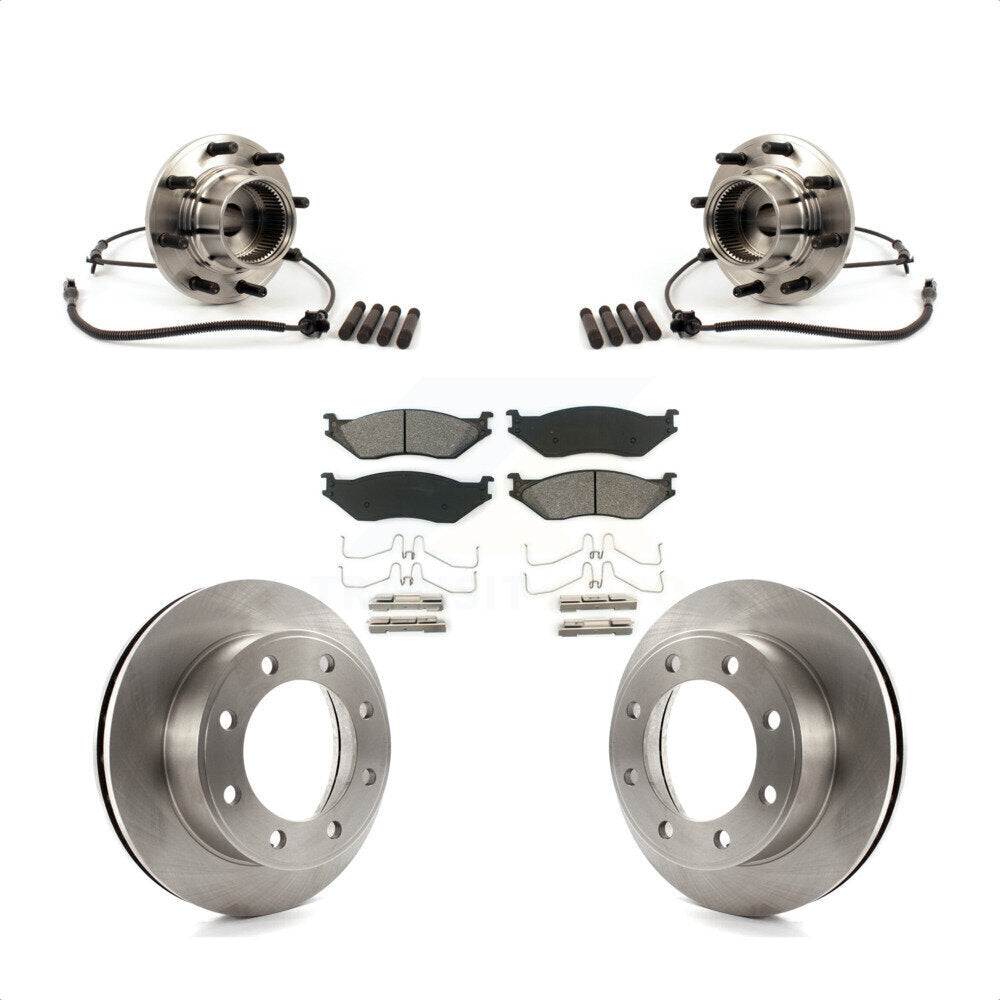 Ensemble de roulement de moyeu avant, Rotor de frein à disque et Kit de plaquettes pour Ford F-550 Super Dut