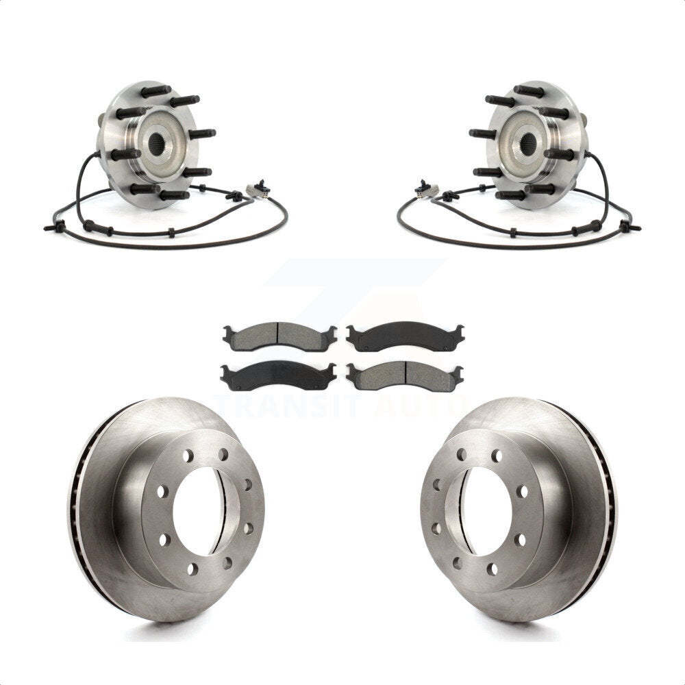 Ensemble de roulements de moyeu avant, Rotor de frein à disque et Kit de plaquettes pour Dodge Ram 2500 350