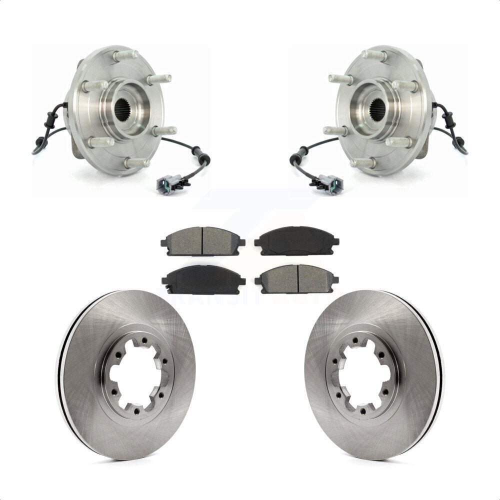 Ensemble de roulement de moyeu avant, Rotor de frein à disque et Kit de plaquettes pour Nissan Pathfinde 2004
