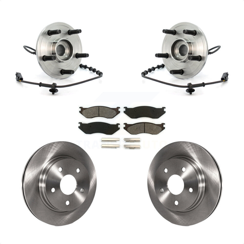 Ensemble de roulements de moyeu avant, Rotors et plaquettes de frein à disque, Kit pour Dodge Ram 1500