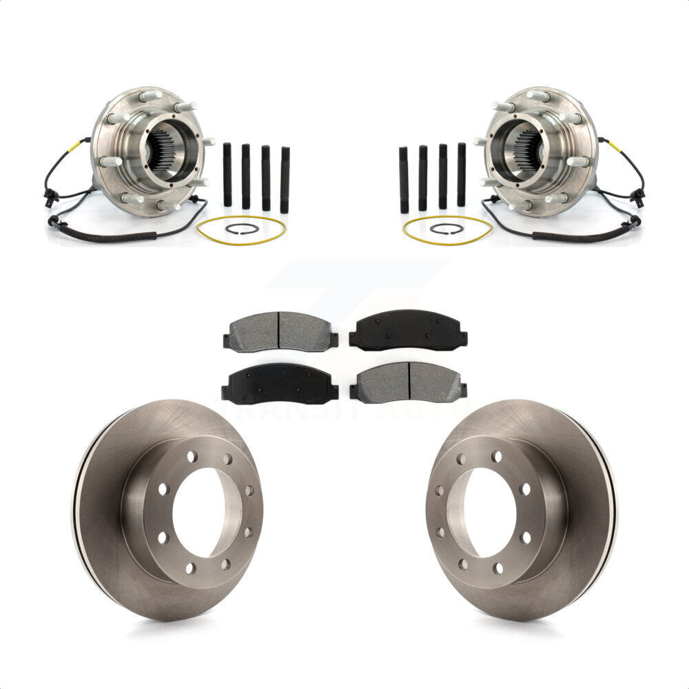 Ensemble de roulement de moyeu avant, Rotor de frein et Kit de plaquettes pour Ford F-350 Super Duty 4W