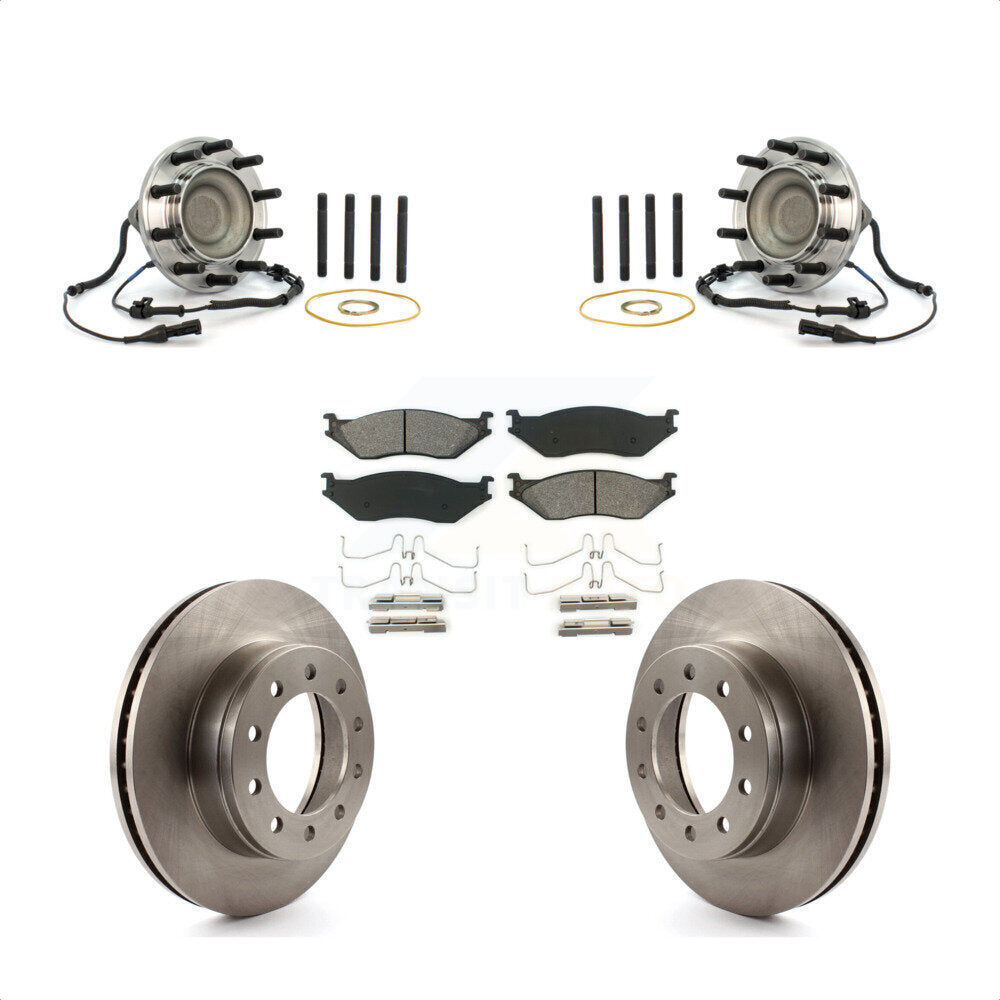 Ensemble de roulement de moyeu avant, Rotor de frein et Kit de plaquettes pour Ford F-550 Super Duty F-45