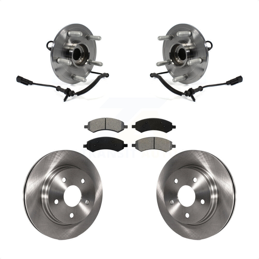 Ensemble de roulement de moyeu avant, Rotor de frein à disque et Kit de plaquettes pour Ram 1500 Classic 4W