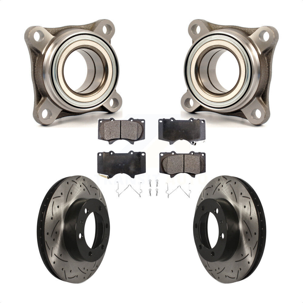 Kit de plaquettes de Rotor de frein, fente de perçage, roulement de roue avant, pour Toyota Tacoma 4Runner F