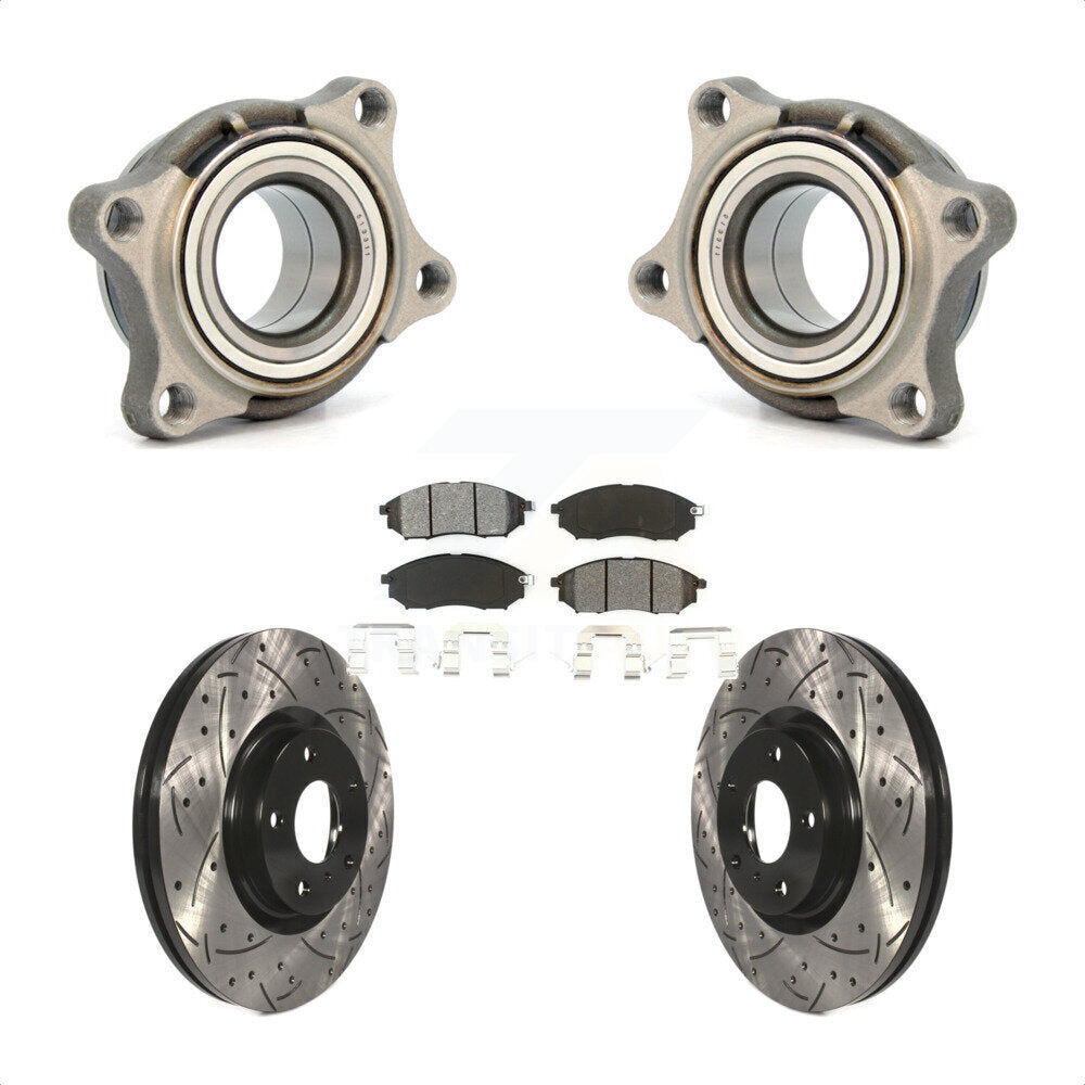 Kit de rotor et de plaquettes de frein à fente percée pour roulement de roue avant, pour INFINITI G35 AW 2006