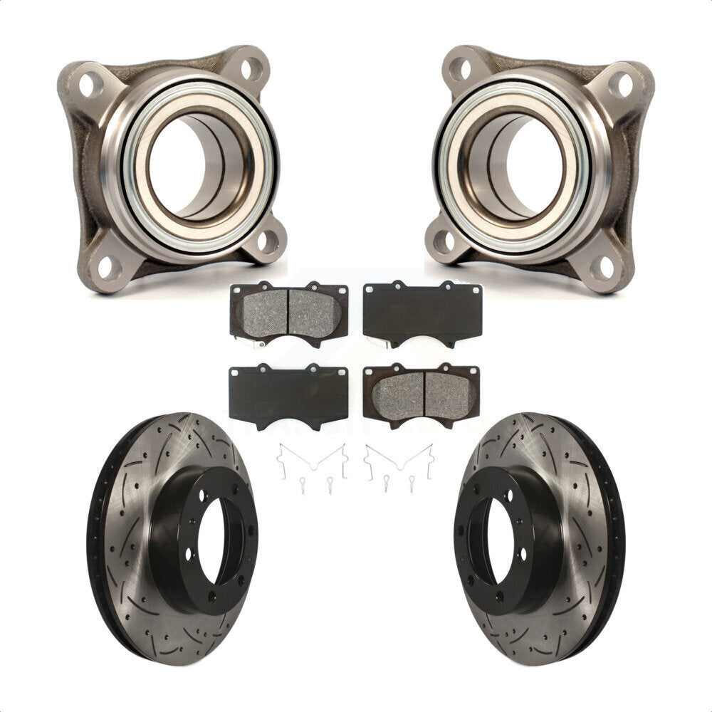 Kit de plaquettes de Rotor de frein, fente de perçage, roulement de roue avant, pour Toyota Tacoma 4Runner F