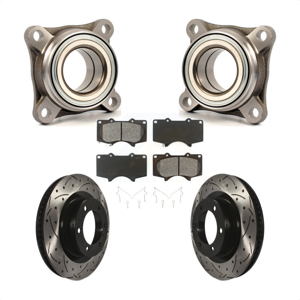Kit de plaquettes de Rotor de frein, roulement de roue avant, fente de perçage, pour Toyota 4Runner Lexu