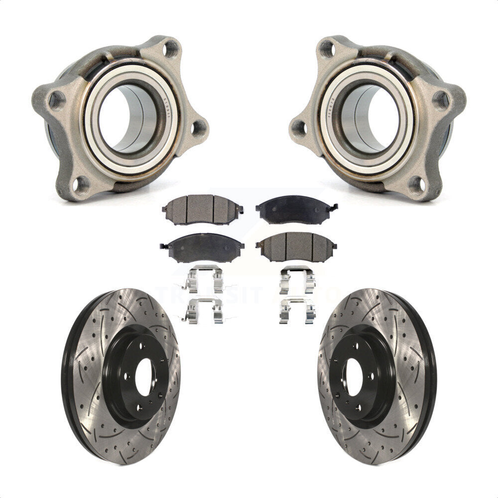Kit de rotor et de plaquettes de frein à fente percée pour roulement de roue avant, pour INFINITI G35 AW 2006