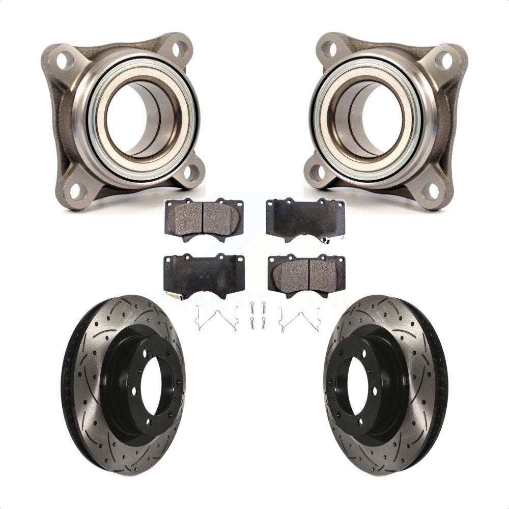 Kit de plaquettes de Rotor de frein, roulement de roue avant, fente de perçage, pour Toyota 4Runner Lexu
