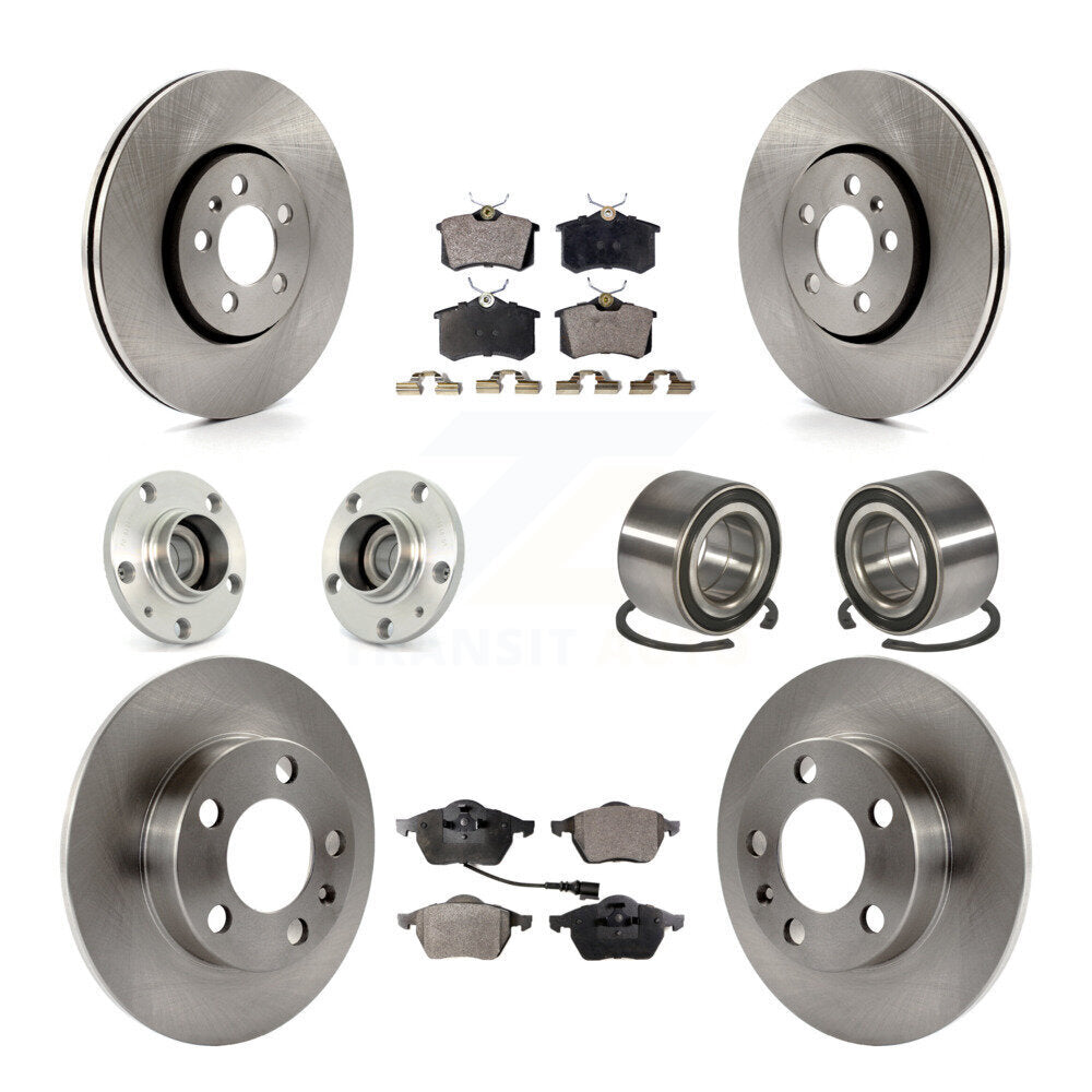 Kit de Rotor et de plaquettes de frein, roulement de moyeu avant et arrière (10 pièces) pour Volkswagen Golf Beetl