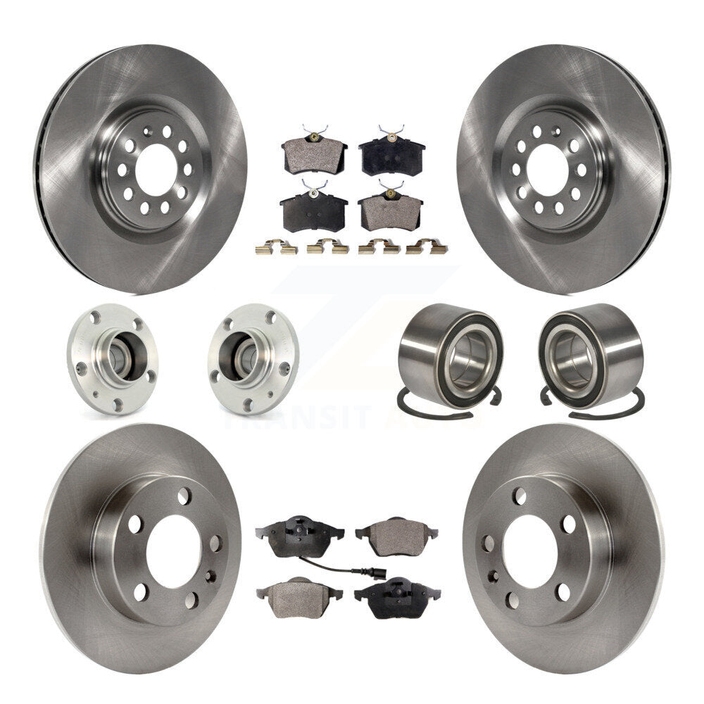 Kit de rotor et de plaquettes de frein à disque, roulement de moyeu avant et arrière (10 pièces) pour Audi T 2000 – 2006