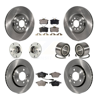 Kit de rotors et plaquettes de frein avec roulement de moyeu avant et arrière (10 pièces) pour Volkswagen Golf Audi T