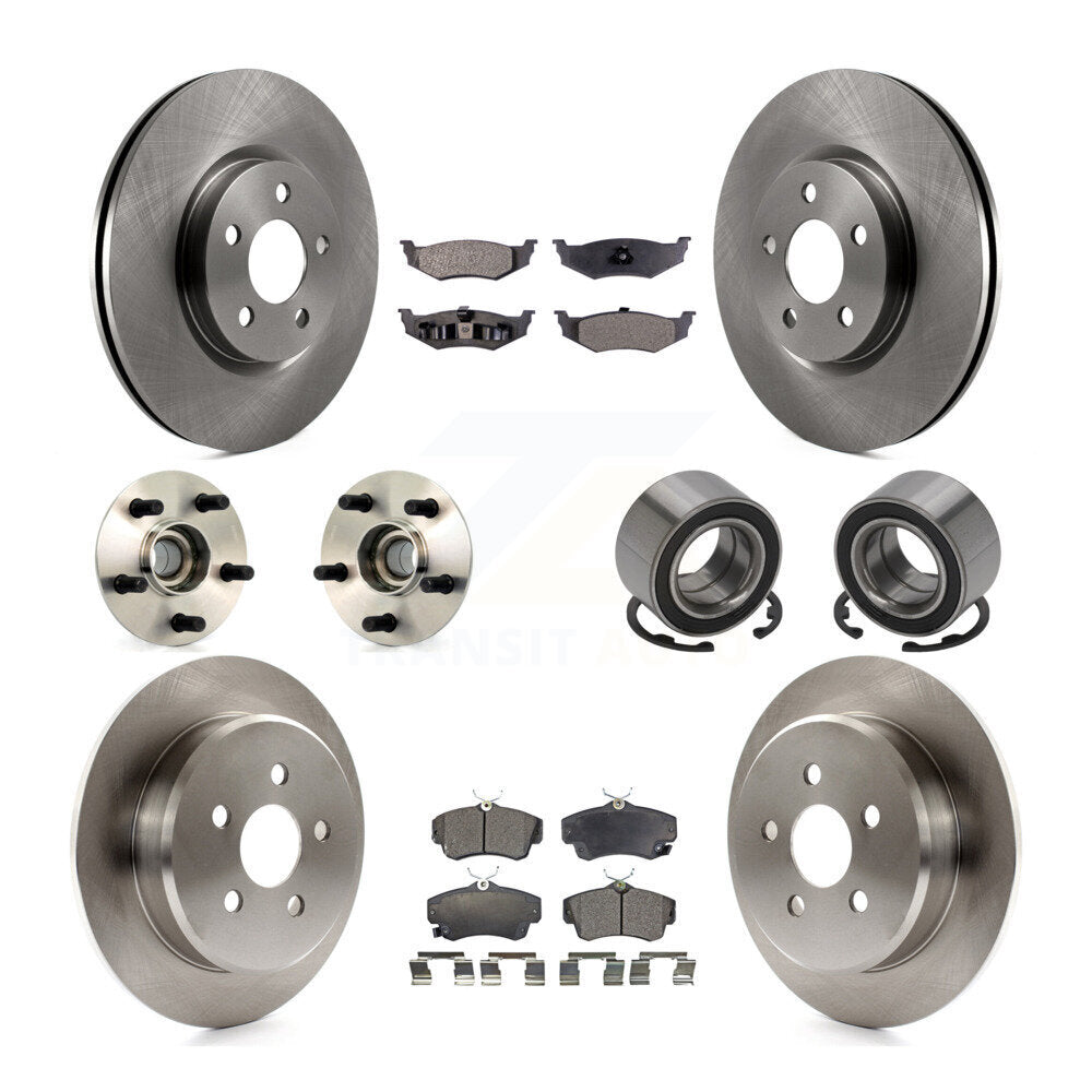 Kit de rotor et de plaquettes de frein à disque, roulement de moyeu avant et arrière (10 pièces) pour Chrysler PT Cruise