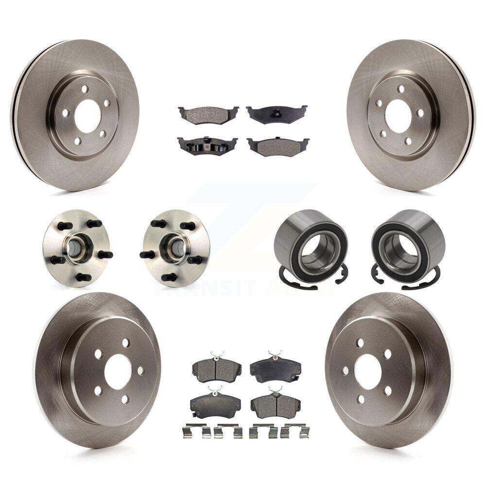 Kit de plaquettes de Rotor de frein, roulement de moyeu avant et arrière (10 pièces) pour Chrysler PT Cruiser Dodg