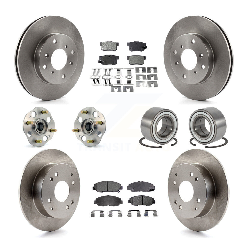 Kit de rotors et plaquettes de frein à disque, roulements de moyeu avant et arrière (10 pièces) pour Honda Accord
