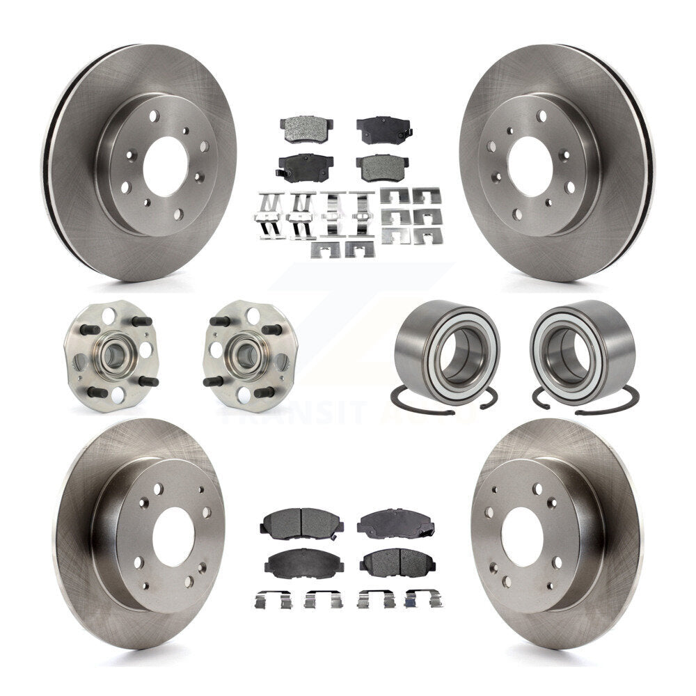 Kit de rotors et plaquettes de frein à disque, roulements de moyeu avant et arrière (10 pièces) pour Honda Accord