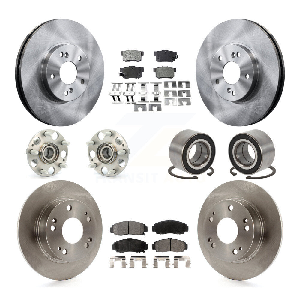 Kit de rotors et plaquettes de frein à disque, roulements de moyeu avant et arrière (10 pièces) pour Honda Accord