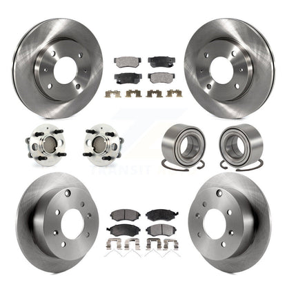 Kit de plaquettes de Rotor de frein, roulement de moyeu avant et arrière (10 pièces), pour Hyundai Sonata 4 roues AB